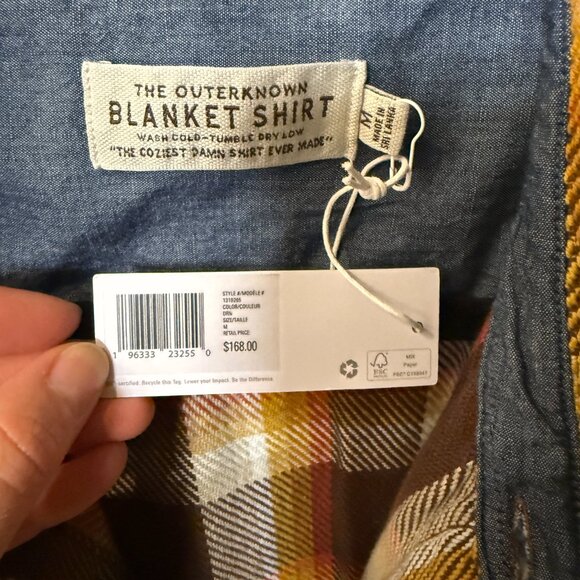 NWT Outerknown Blanket Shirt – SOLD-OUT Color! –Dark Roast Nostalgic Plaid M MED - Picture 9 of 12